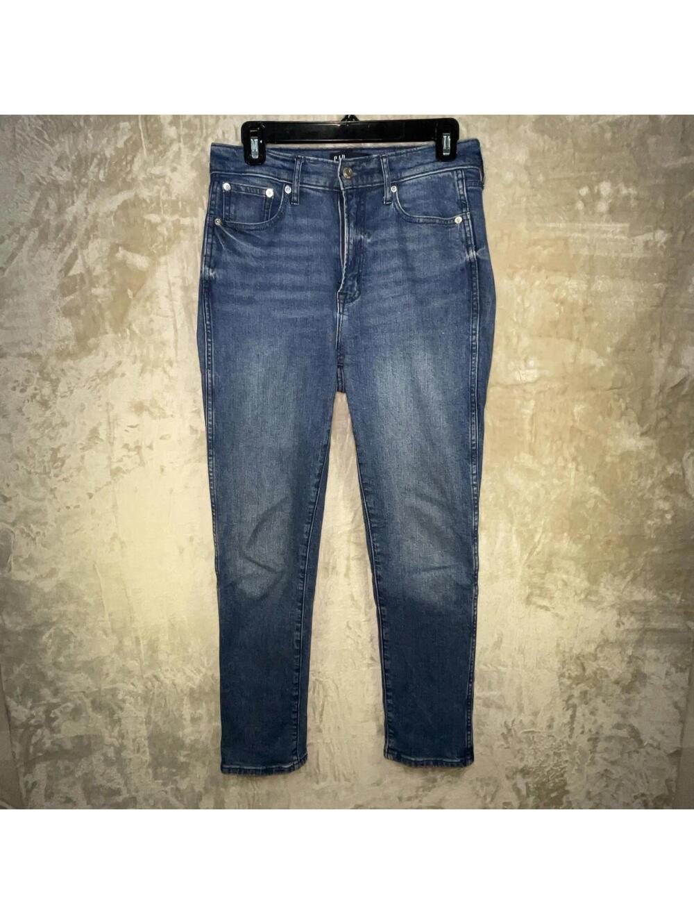 GAP Jeans Womens 4/27 Long Blue Vintage Slim High Rise Medium Indigo Denim Pants